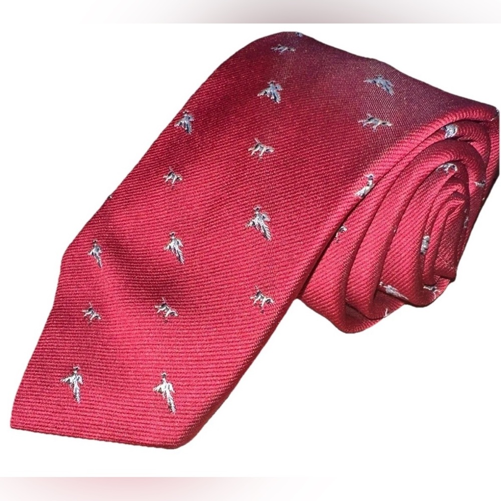 Bowen Tiesmiths Mallard Duck Dog Hunt Custom Neckwear Men’s Maroon Necktie